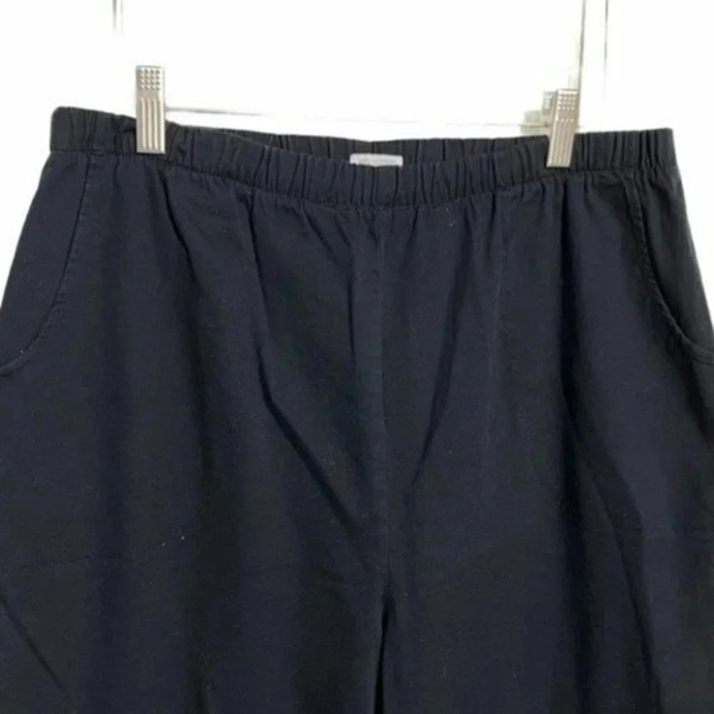 Denim & Co Pull On‎ Pants XL Black Stretch Cotton Twill A53351